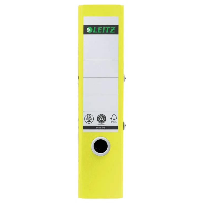 Leitz 180° Recycle Lever Arch File, A4, apvalus žiedas, laikymui, kartonas, geltona