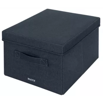 Leitz Fabric Storage Box su dangčiu, vidutinis, pakuotė po 2, mėlyna, stačiakampė, audinys