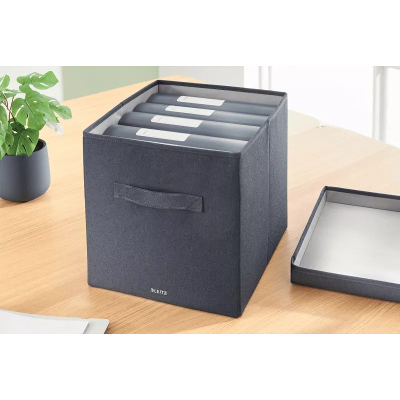 Leitz Fabric Storage Box with lid large, 2 vnt., Pilka, Audinys, 330 mm, 380 mm, 325 mm, 1.24 kg