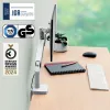 Leitz Ergo Space Saving Vieno Monitoriaus Laikiklis, Clamp/Grommet, 9 kg, 43,2 cm (17 col.), 81,3 cm (32 col.), 100 x 100 mm, Pilka