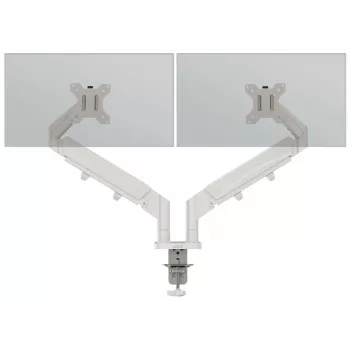 Dvigubas monitoriaus laikiklis Leitz Ergo Space Saving, spaustuvas/įvorė, 18 kg, 43,2 cm (17 inch), 81,3 cm (32 inch), 100 x 100 mm, Pilka