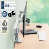 Dvigubas monitoriaus laikiklis Leitz Ergo Space Saving, spaustuvas/įvorė, 18 kg, 43,2 cm (17 inch), 81,3 cm (32 inch), 100 x 100 mm, Pilka