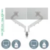 Dvigubas monitoriaus laikiklis Leitz Ergo Space Saving, spaustuvas/įvorė, 18 kg, 43,2 cm (17 inch), 81,3 cm (32 inch), 100 x 100 mm, Pilka