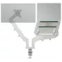 Leitz Ergo Space Saving dviejų monitorių ir nešiojamojo kompiuterio laikiklis, spaustuvas/įvorė, 9 kg, 33 cm (13 colių), 81,3 cm (32 coliai), 100 x 100 mm, pilka