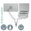 Leitz Ergo Space Saving dviejų monitorių ir nešiojamojo kompiuterio laikiklis, spaustuvas/įvorė, 9 kg, 33 cm (13 colių), 81,3 cm (32 coliai), 100 x 100 mm, pilka