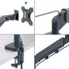 Leitz Ergo Space Saving dviejų monitorių ir nešiojamojo kompiuterio laikiklis, spaustuvinis/prakišamas, 18 kg, 43,2 cm (17 col.), 81,3 cm (32 col.), 100 x 100 mm, tamsiai pilkas