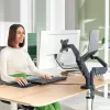 Leitz Ergo Space Saving dviejų monitorių ir nešiojamojo kompiuterio laikiklis, spaustuvinis/prakišamas, 18 kg, 43,2 cm (17 col.), 81,3 cm (32 col.), 100 x 100 mm, tamsiai pilkas