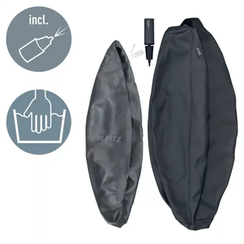 Leitz Ergo Active sėdėjimo kamuolys su stabdymo funkcija 65 cm, pilkoji spalva, 150 kg, TÜV sertifikuotas