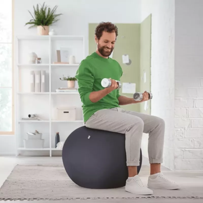 Leitz Ergo Active sėdėjimo kamuolys su stabdymo funkcija 65 cm, pilkoji spalva, 150 kg, TÜV sertifikuotas
