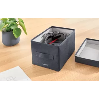 Leitz Fabric Storage Box su dangčiu mažas, 2 vnt., mėlyna