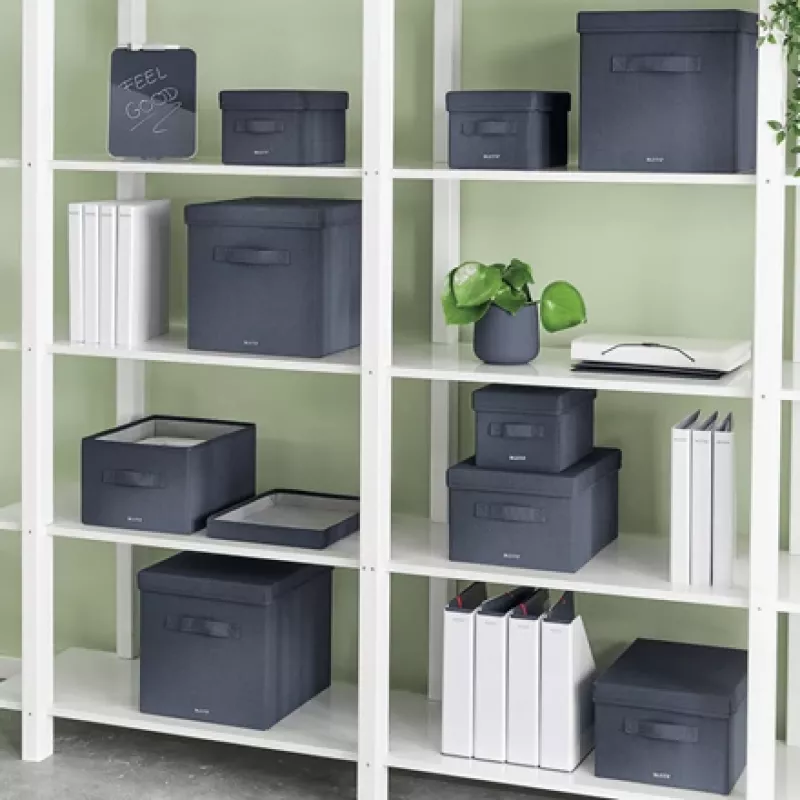 Leitz Fabric Storage Box su dangčiu mažas, 2 vnt., mėlyna