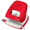 Leitz WOW 5008 skylmušė metalinė 2 skylės / 30 lapų, raudona, balta, metalas, 8 cm, 5.5 mm, A6