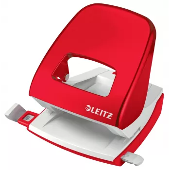 Leitz WOW 5008 skylmušė metalinė 2 skylės / 30 lapų, raudona, balta, metalas, 8 cm, 5.5 mm, A6