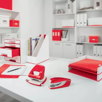 Leitz Žurnalinė dėžutė WOW Dual Colour, raudona, balta, plastmasė, A4, 73 mm, 318 mm, 272 mm
