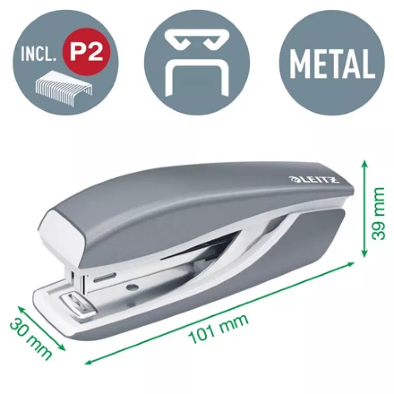 Leitz Segtuvas ir skylių perforatorius Mini WOW, 10 lapų, Raudonas, P2, Metalinis, 80 g/m², 3.5 cm