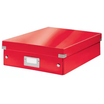 Leitz Click & Store WOW Medium Organiser Box, raudona, stačiakampė, kartoninė dėžė daiktams susidėti