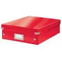 Leitz Click & Store WOW Medium Organiser Box, raudona, stačiakampė, kartoninė dėžė daiktams susidėti