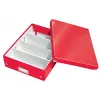 Leitz Click & Store WOW Medium Organiser Box, raudona, stačiakampė, kartoninė dėžė daiktams susidėti