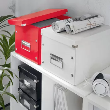 Leitz Box Click & Store WOW Cube Large Storage Box, didelė laikymo dėžė, raudona