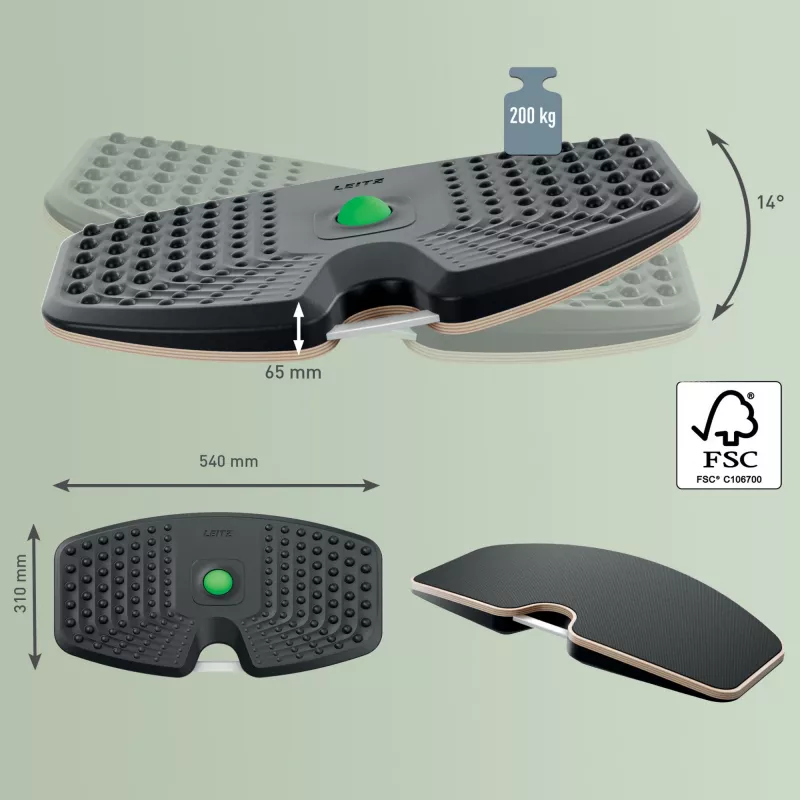 Leitz Ergo Active Balance Board pusiausvyros lenta, tamsiai pilka, 200 kg