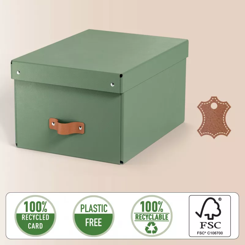 Leitz Puro dėžutė su dangteliu, vidutinė, 17L, 100% perdirbtas kartonas, 2 vnt. pakuotė