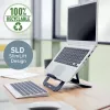 Leitz Ergo Aliuminio itin plokščias reguliuojamas nešiojamojo kompiuterio stovas, tamsiai pilkas, aliuminis, 25,4 cm (10 col.) – 43,2 cm (17 col.)