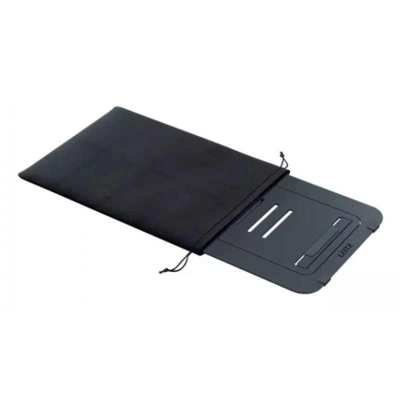 Leitz Ergo Aliuminio itin plokščias reguliuojamas nešiojamojo kompiuterio stovas, tamsiai pilkas, aliuminis, 25,4 cm (10 col.) – 43,2 cm (17 col.)