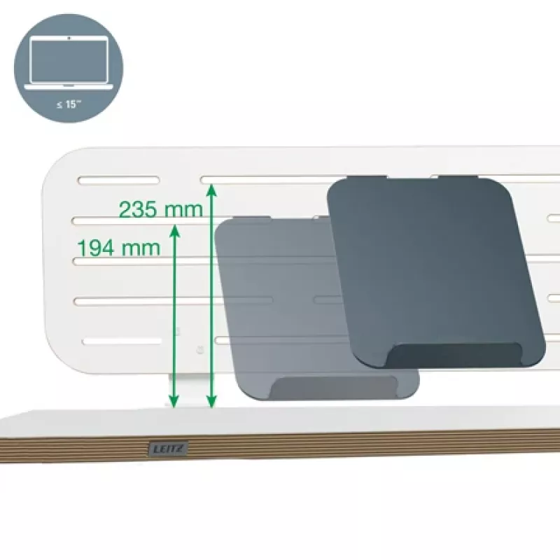 Leitz Ergo Pegboard stalo organizatorius su nešiojamojo kompiuterio laikikliu, 80x25 cm