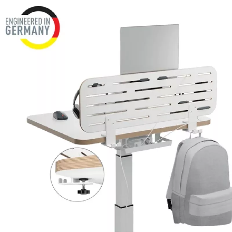 Leitz Ergo Pegboard stalo organizatorius su nešiojamojo kompiuterio laikikliu, 80x25 cm
