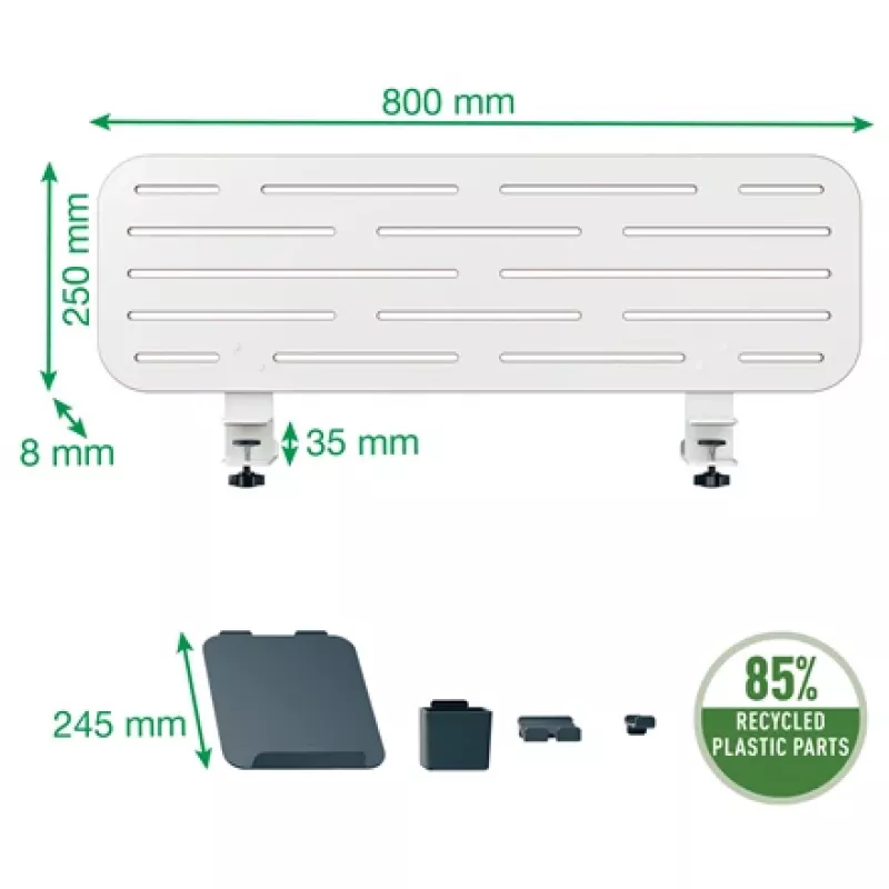 Leitz Ergo Pegboard stalo organizatorius su nešiojamojo kompiuterio laikikliu, 80x25 cm