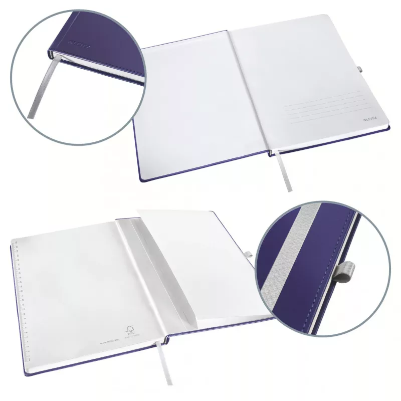 Leitz Style A4 kietu viršeliu languotas sąsiuvinis, mėlynas, 80 lapų, 100 g/m²