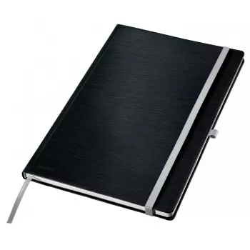 Leitz Style A4 sąsiuvinis kietais viršeliais languotas, juodas, 80 lapų, 100 g/m²