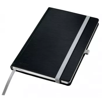 Leitz Style A5 kietais viršeliais languotas sąsiuvinis, juodas, 80 lapų, 100 g/m²