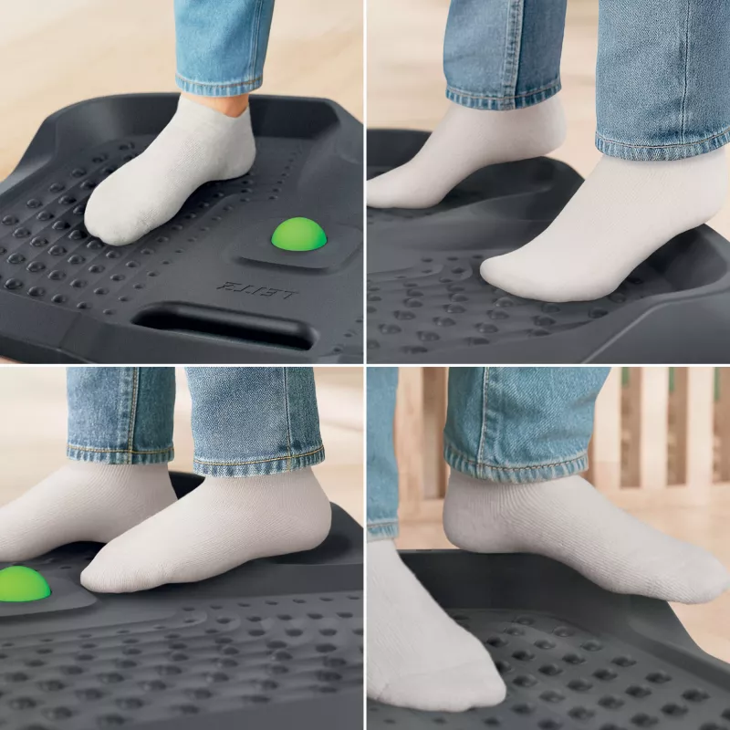 Leitz Ergo Active ergonominis antinuovarginis kilimėlis stovėjimui, stačiakampis, juodas, poliuretanas, 605 x 681 mm