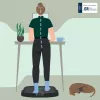 Leitz Ergo Active ergonominis antinuovarginis kilimėlis stovėjimui, stačiakampis, juodas, poliuretanas, 605 x 681 mm