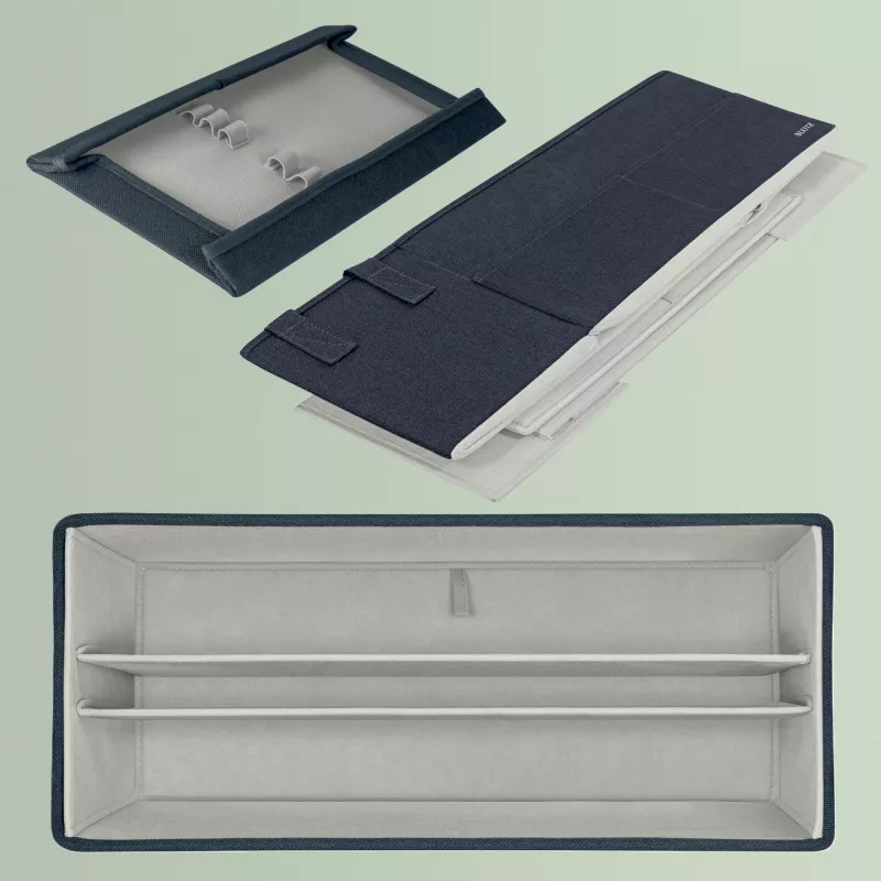Leitz Fabric Hot Desking Work Bag su dangčiu, laikymo krepšys, pilka, stačiakampė, audinys, vienspalvis, unisex
