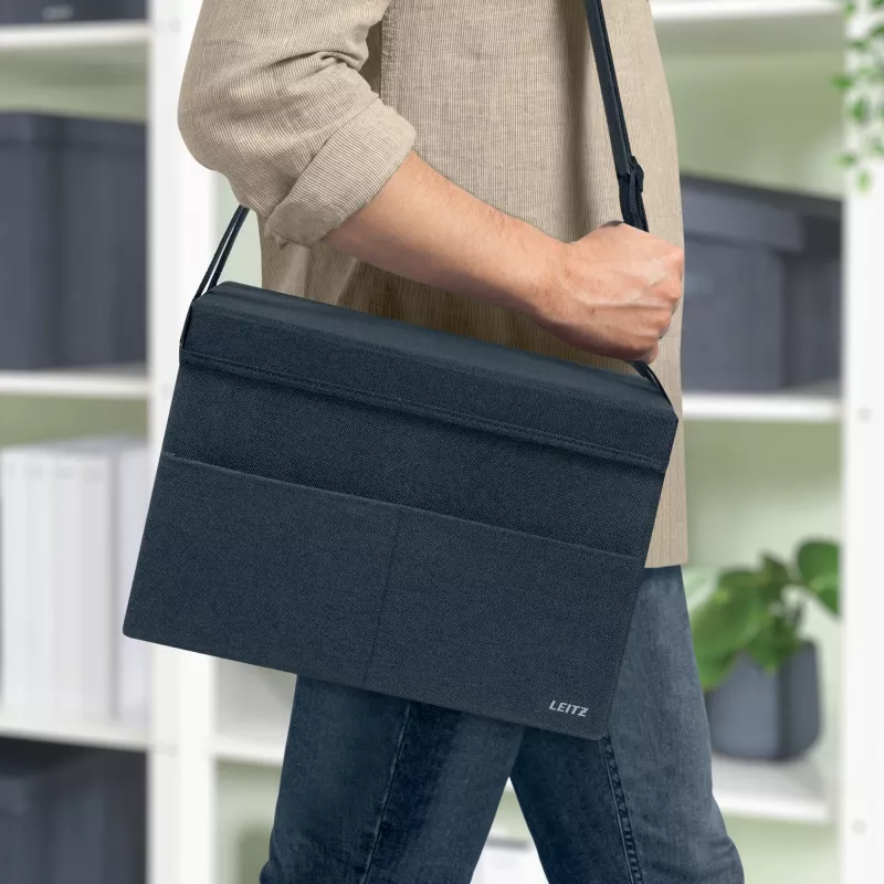 Leitz Fabric Compact Hot Desking Work Bag su dangčiu, pilka