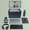 Leitz Fabric Compact Hot Desking Work Bag su dangčiu, pilka