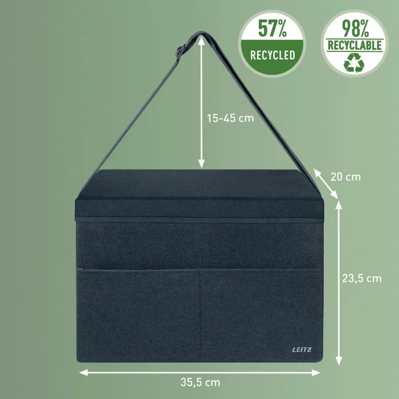Leitz Fabric Compact Hot Desking Work Bag su dangčiu, pilka