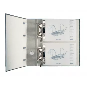 Leitz Double Mechanism Lever Arch File Classic Marbled, 2 x A5, Kartonas, Juoda, Tekstūruotas paviršius, 1000 lapų, 80 g/m²