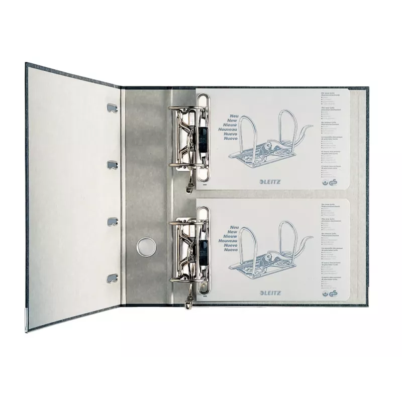 Leitz Double Mechanism Lever Arch File Classic Marbled, 2 x A5, Kartonas, Juoda, Tekstūruotas paviršius, 1000 lapų, 80 g/m²