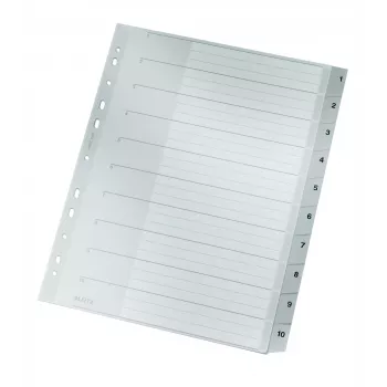 Leitz 12800000 skaitmeniniai skirtukai, kartonas, pilka