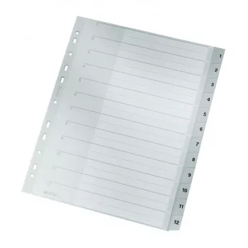 Leitz 12820000 Skaitmeniniai skirtukai, kartoniniai, pilki