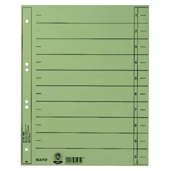 Leitz 16580055 Skaitmeninis skirtukų indeksas, kartonas, žalia