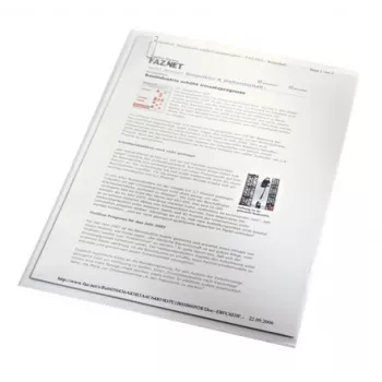 LEITZ Punched Pockets Standard, A4, PP, grūdėti, 0.13 mm, atviras viršus ir šonas, dokumentų apsauga (4000-00-03)