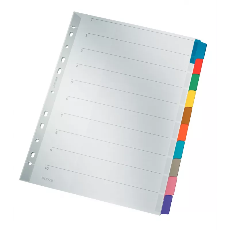 Leitz 43210000 tuščias skirtukų indeksas, kartonas, įvairiaspalvis
