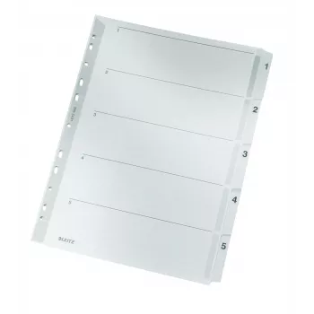 Leitz 43230000 skaitmeniniai skirtukai, kartonas/plastikas, pilki