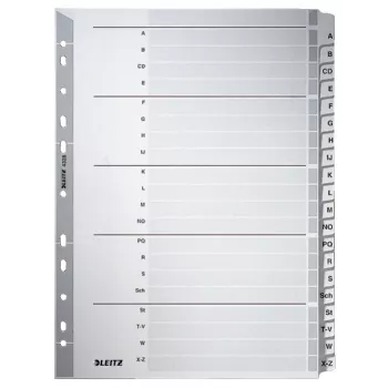 Leitz 43280000 Abėcėliniai skirtukai Kartonas Pilka