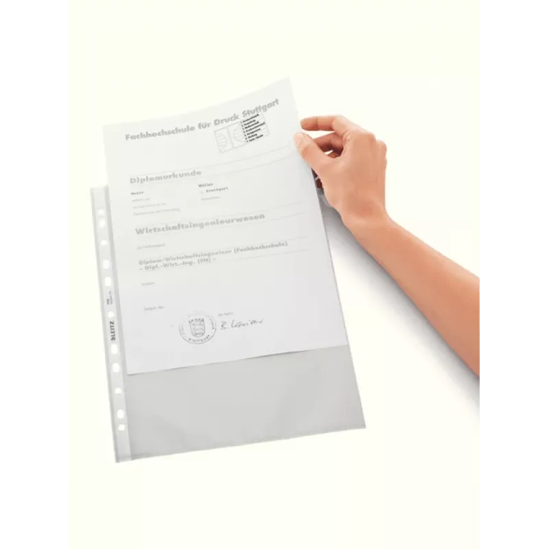 A4 skaidrus dokumentų segtuvas Leitz 47960000 210x297 mm polipropilenas