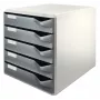 Leitz Post Set dokumentų dėžutė, 5 stalčiai, pilka, plastmasė